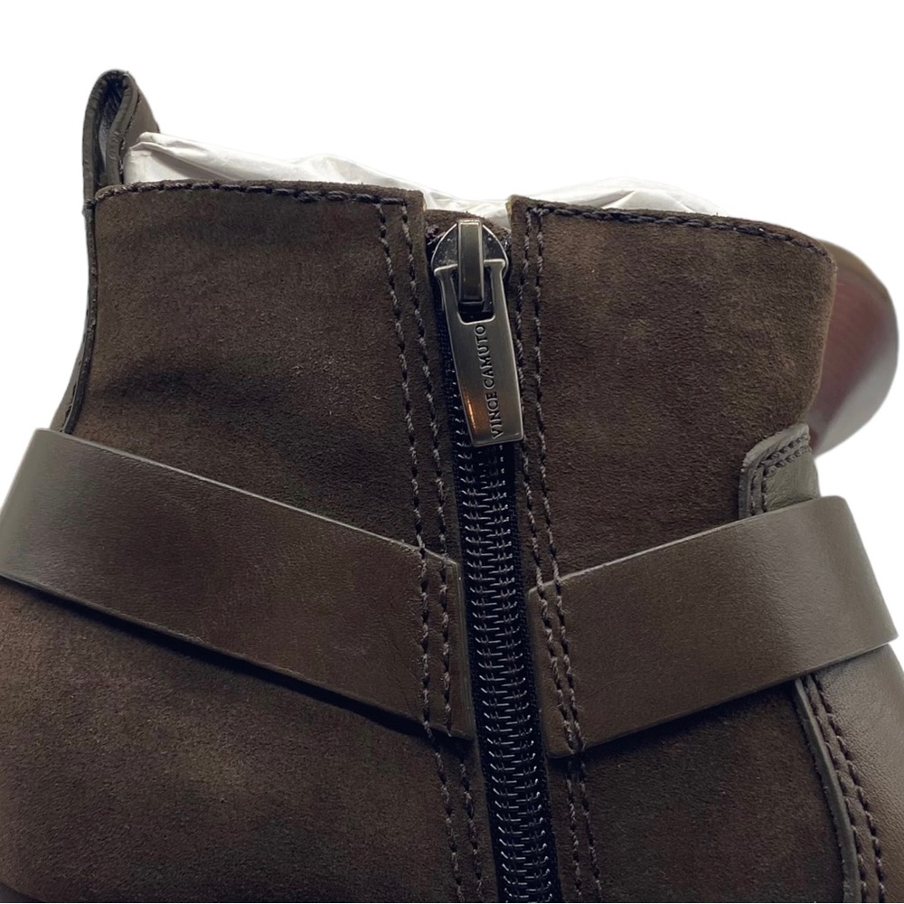 Vince Camuto Boots Nenanie Brown Leather Harness Ankle Western Moto Boho New - Picture 5 of 10